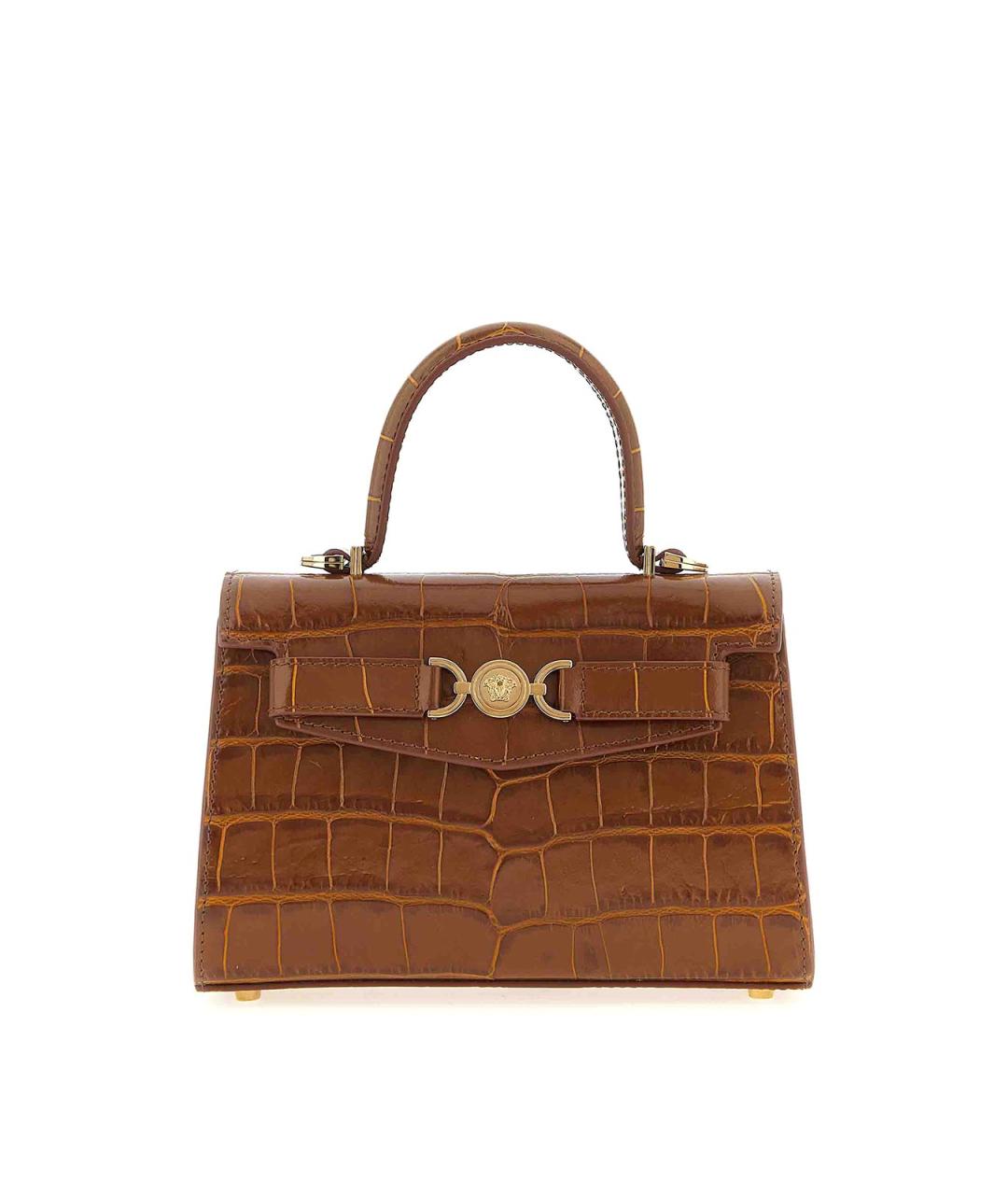 VERSACE Коричневая кожаная сумка тоут, фото 1