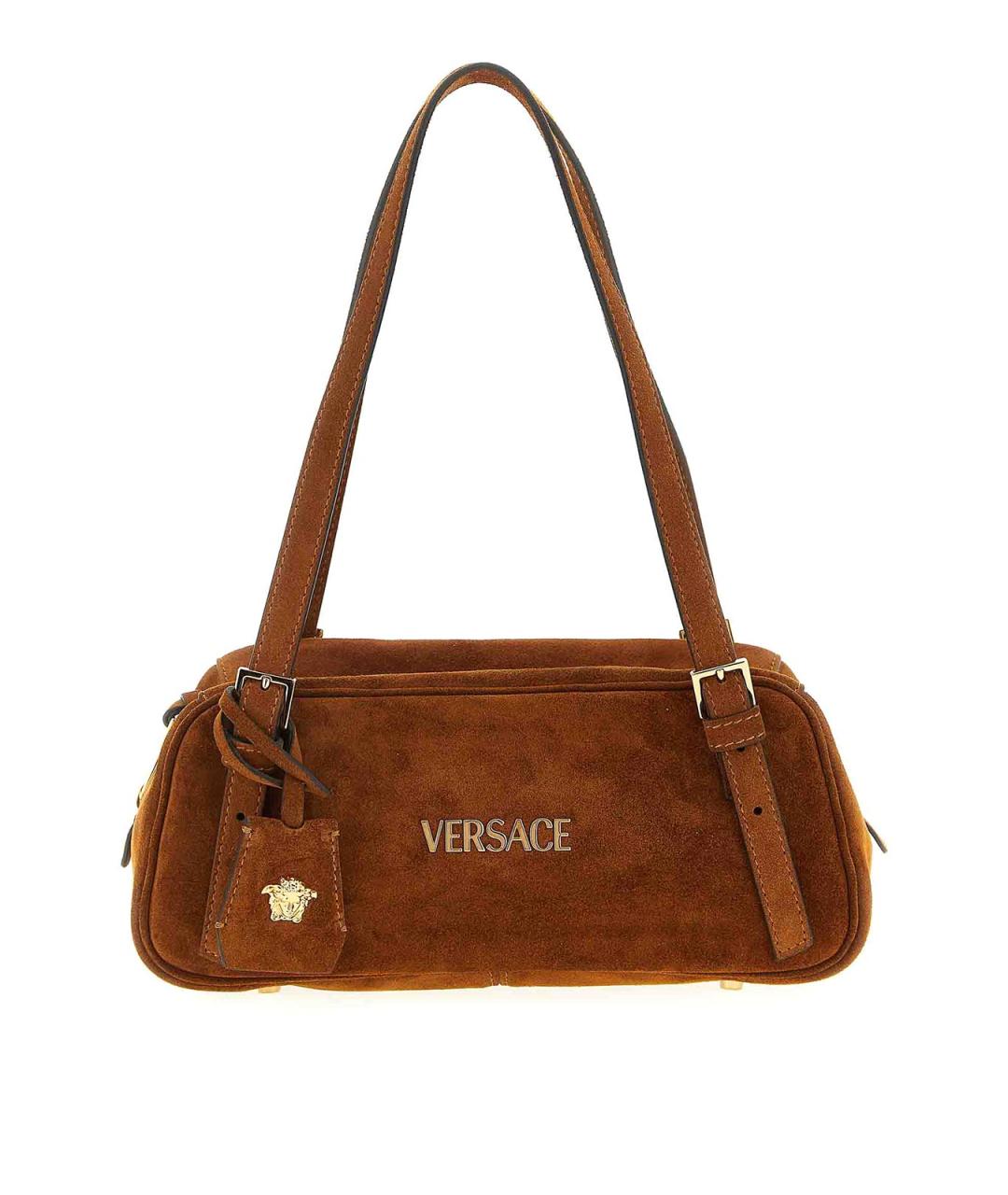 VERSACE Коричневая замшевая сумка через плечо, фото 1