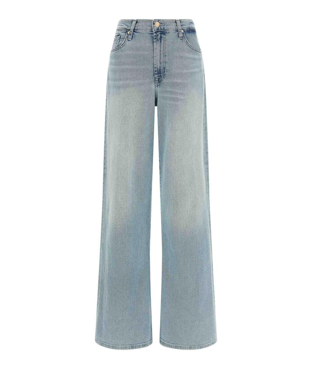 7 FOR ALL MANKIND Голубые хлопковые прямые джинсы, фото 1