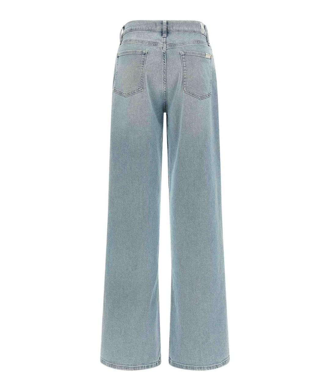 7 FOR ALL MANKIND Голубые хлопковые прямые джинсы, фото 2