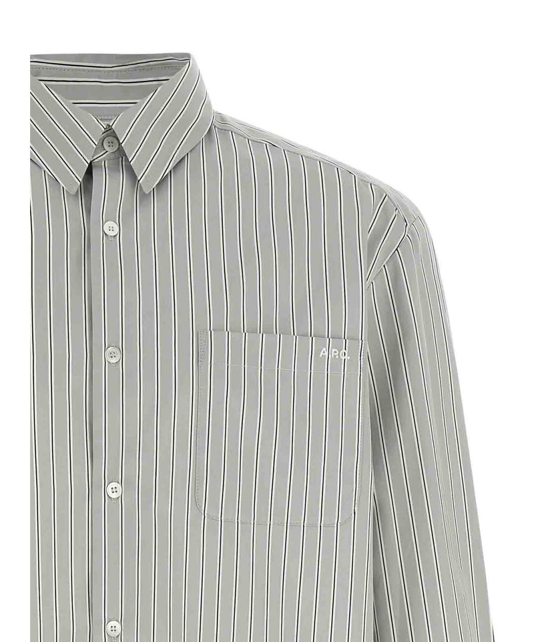 A.P.C. Серая хлопковая классическая рубашка, фото 3