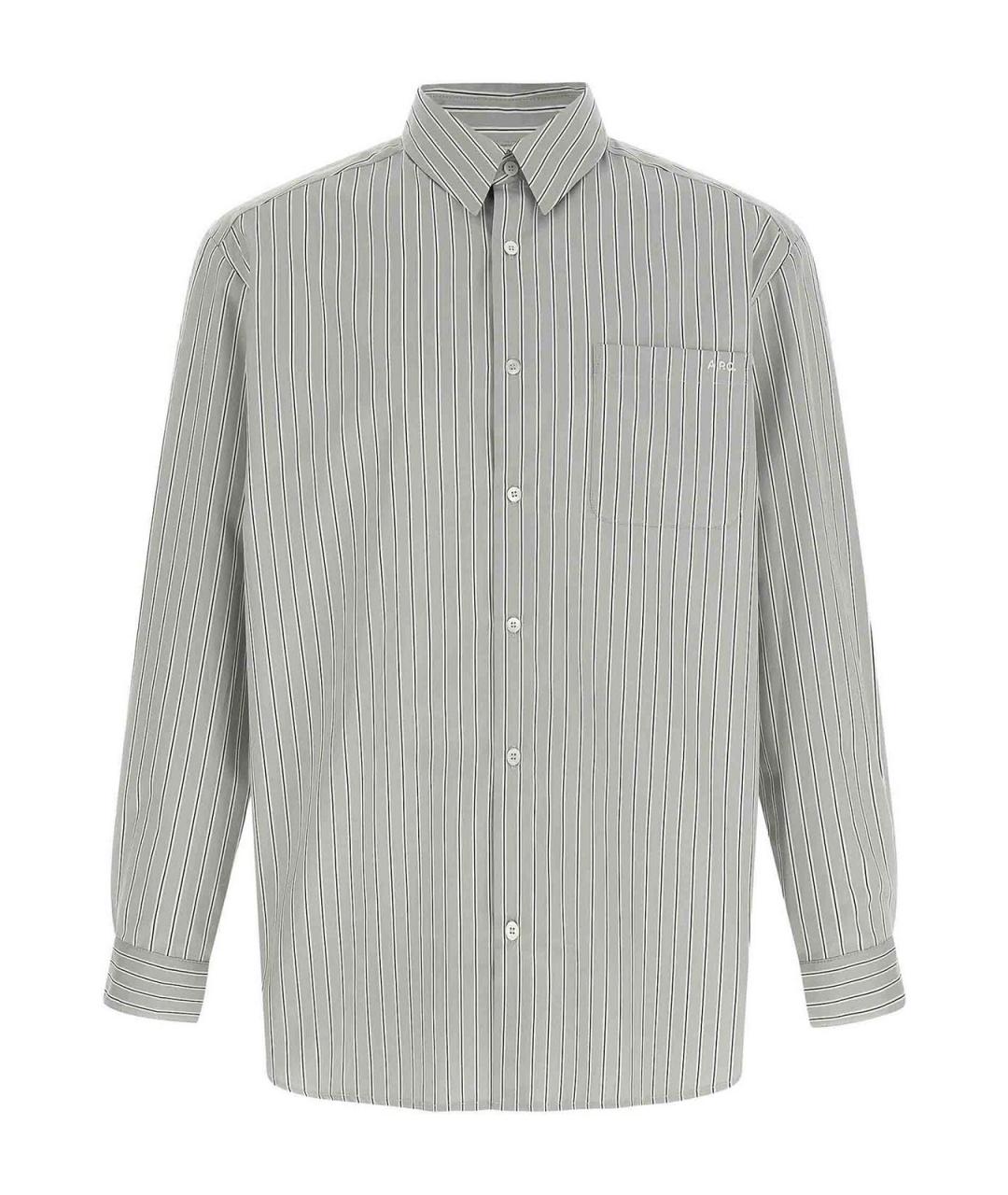 A.P.C. Серая хлопковая классическая рубашка, фото 1