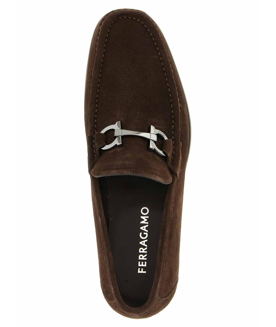 FERRAGAMO Коричневые замшевые лоферы, фото 4