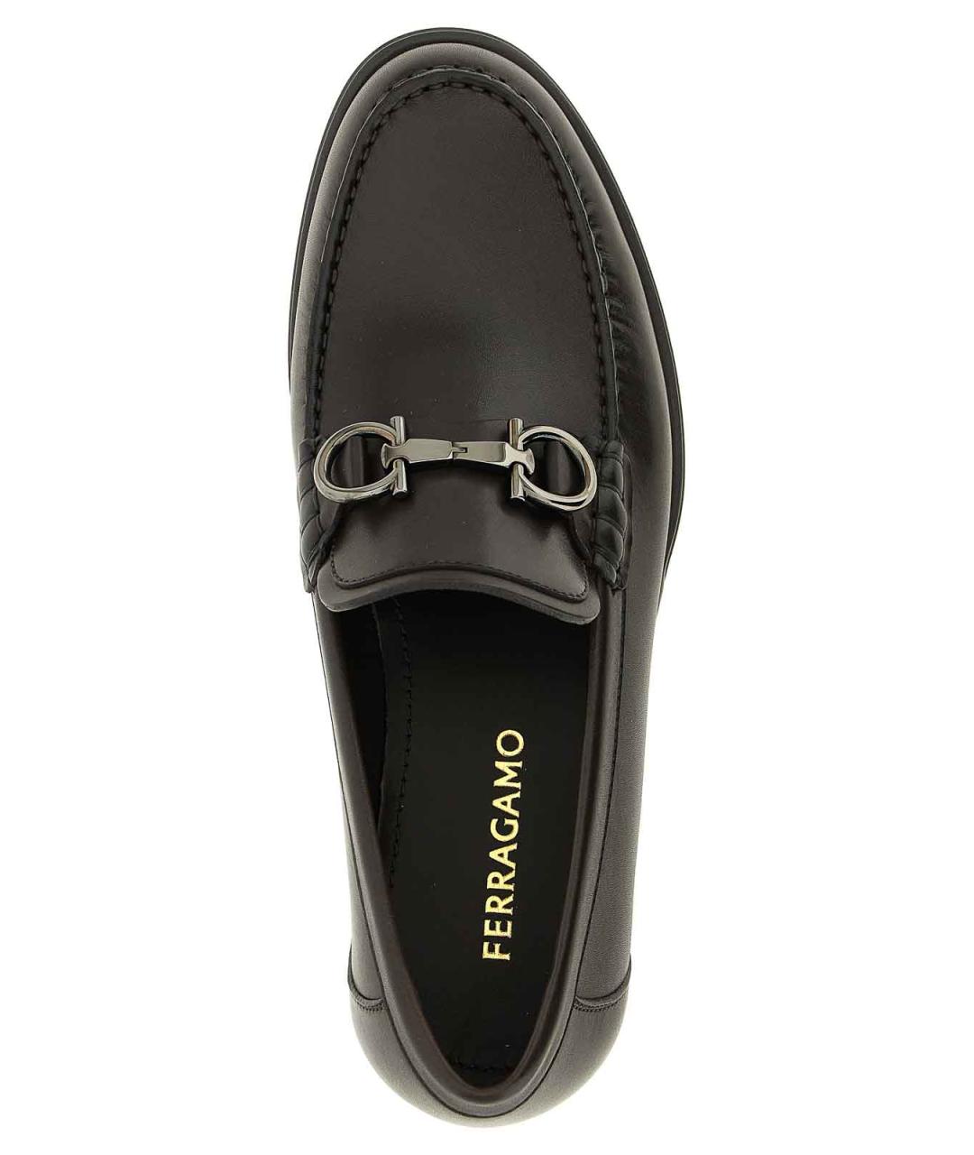 FERRAGAMO Коричневые кожаные лоферы, фото 4
