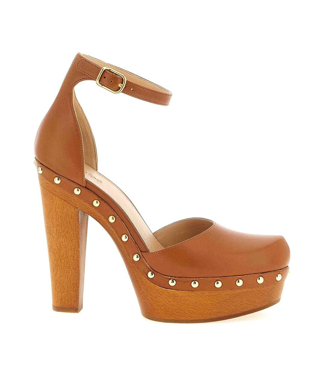 CHLOE Коричневые кожаные босоножки, фото 1