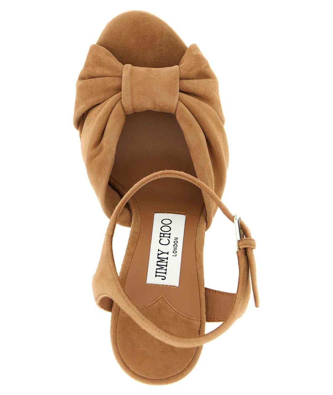 JIMMY CHOO Коричневые замшевые босоножки, фото 4