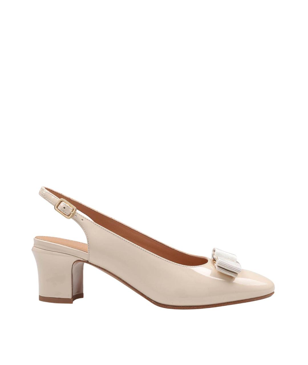 FERRAGAMO Бежевые кожаные туфли, фото 1