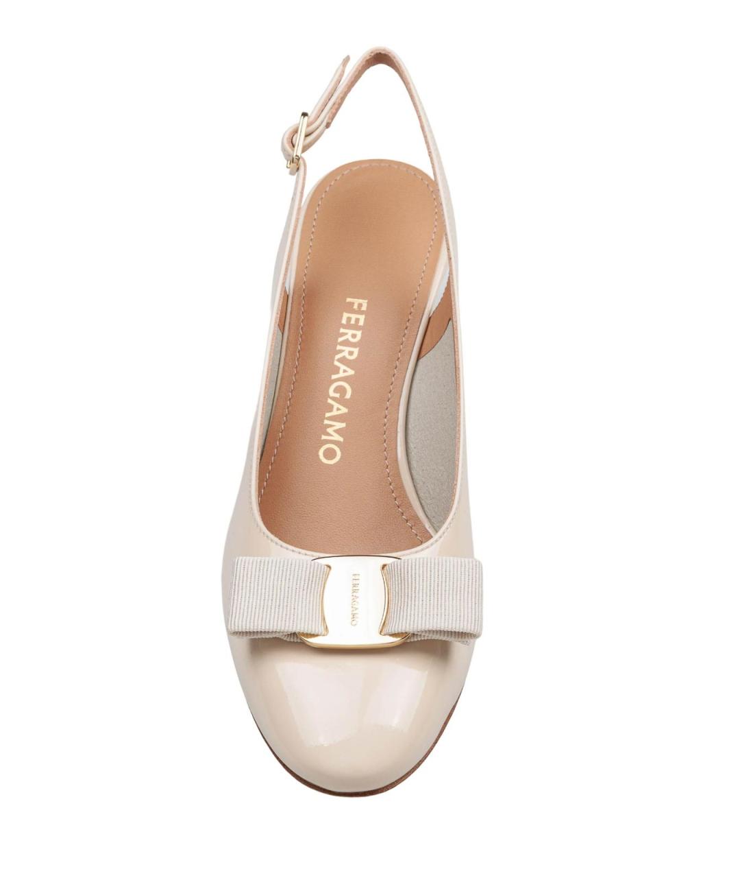 FERRAGAMO Бежевые кожаные туфли, фото 3