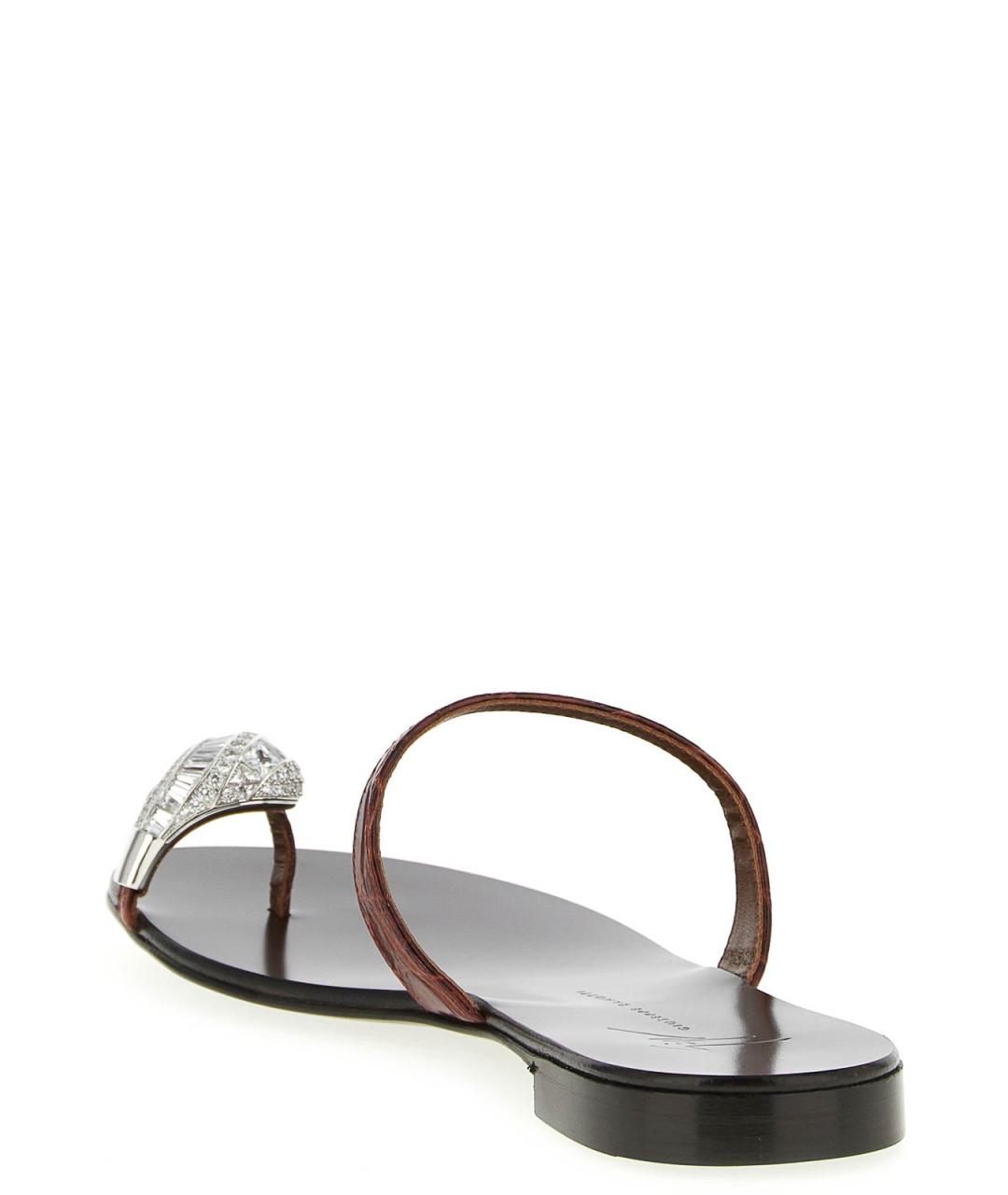 GIUSEPPE ZANOTTI DESIGN Коричневые кожаные сандалии, фото 3