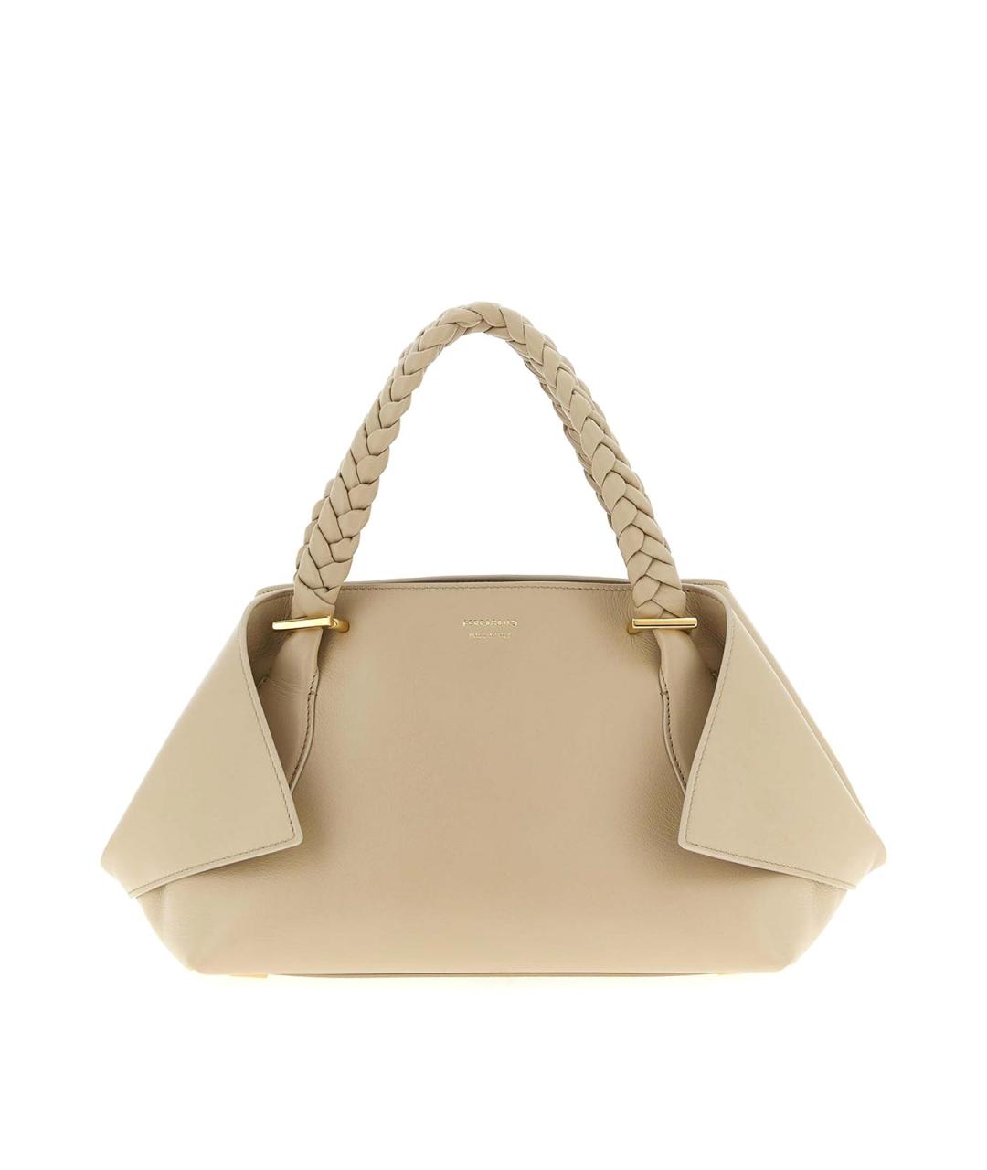 FERRAGAMO Серая кожаная сумка тоут, фото 1