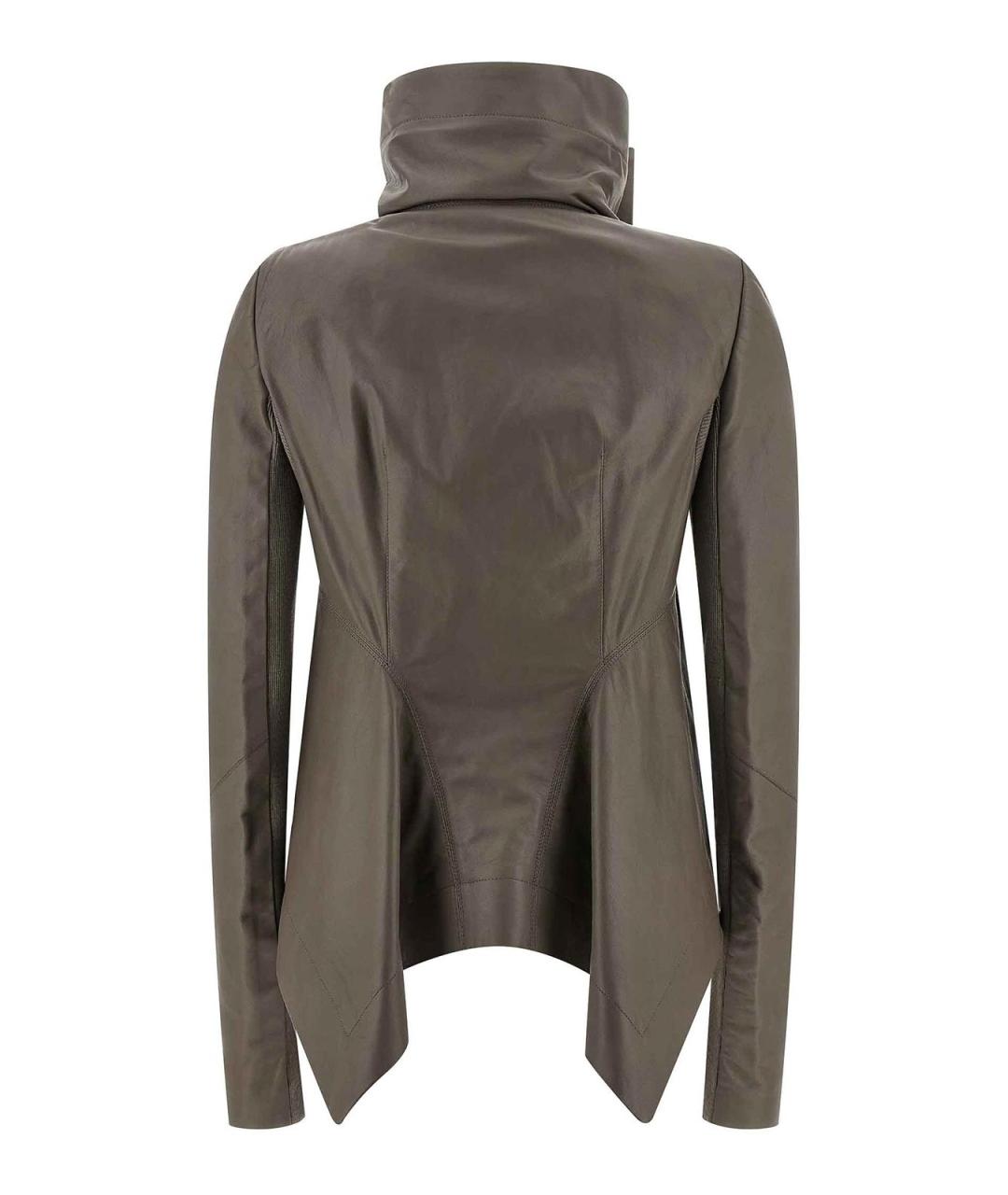 RICK OWENS Серая кожаная куртка, фото 2