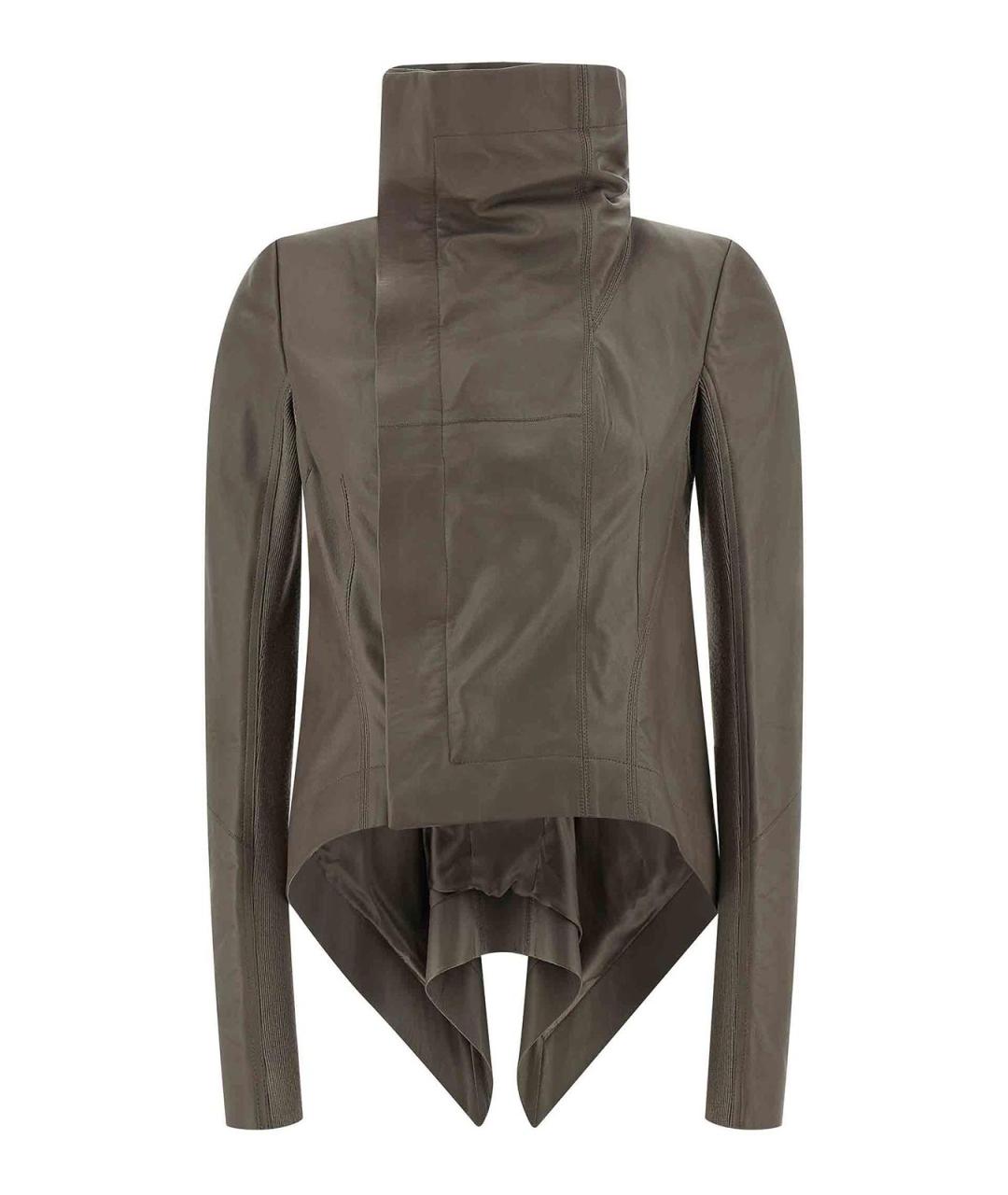 RICK OWENS Серая кожаная куртка, фото 1