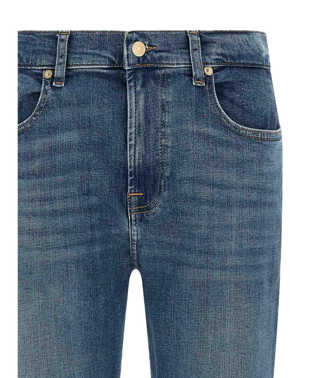 7 FOR ALL MANKIND Голубые хлопковые джинсы слим, фото 3