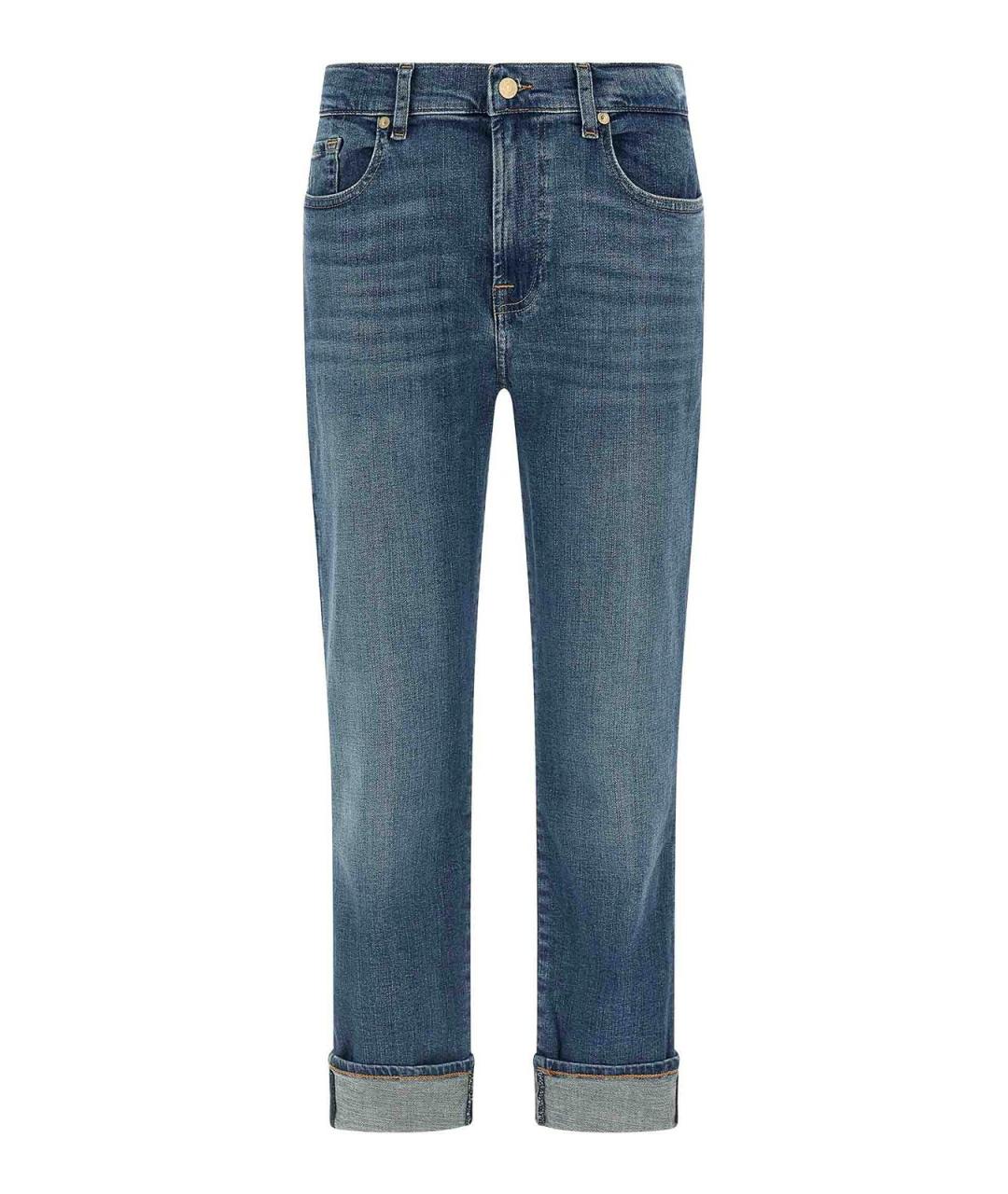7 FOR ALL MANKIND Голубые хлопковые джинсы слим, фото 1