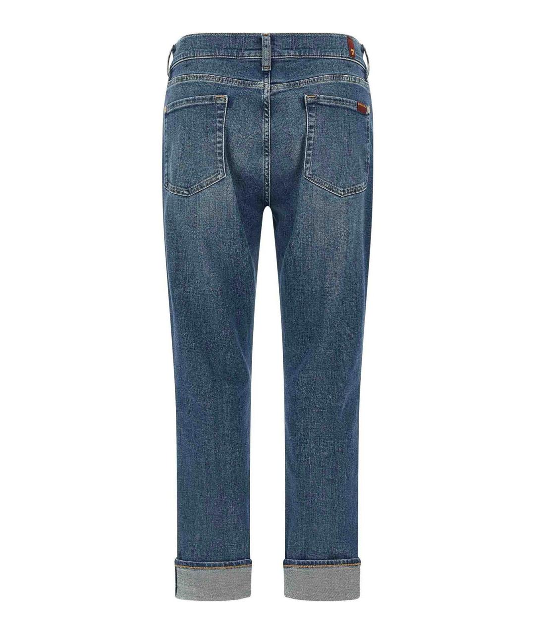 7 FOR ALL MANKIND Голубые хлопковые джинсы слим, фото 2