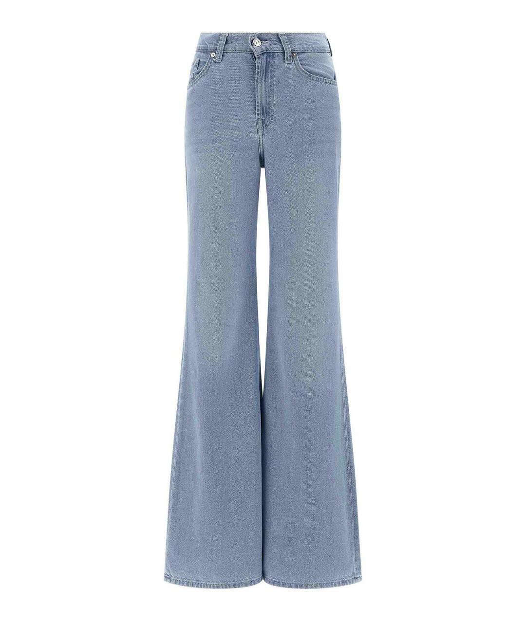 7 FOR ALL MANKIND Голубые хлопковые джинсы клеш, фото 1