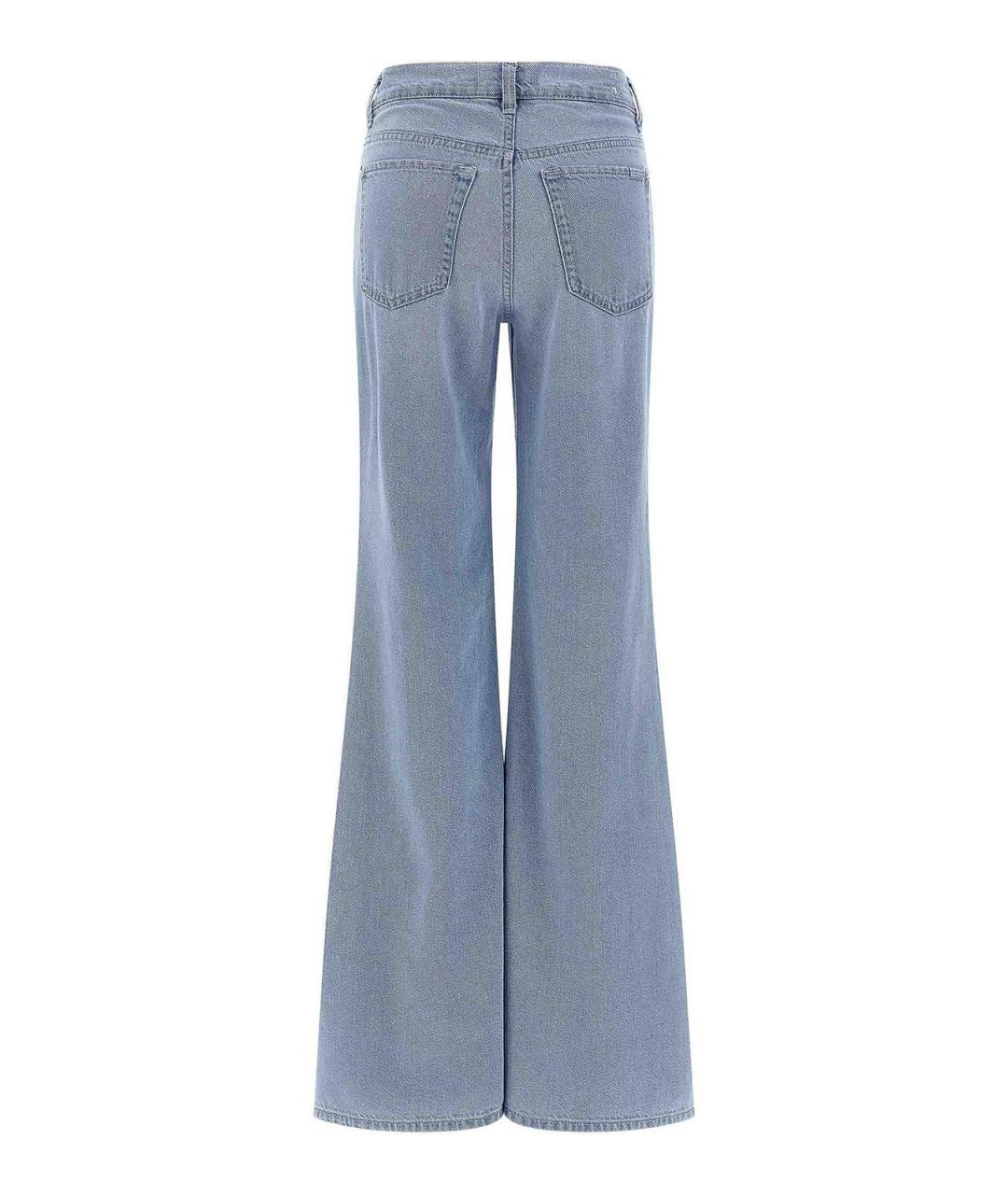 7 FOR ALL MANKIND Голубые хлопковые джинсы клеш, фото 2