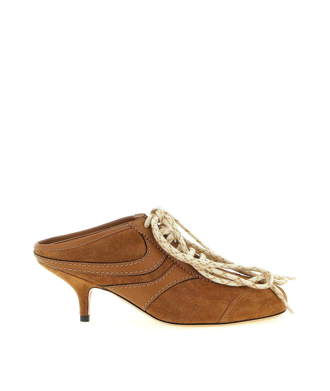 DRIES VAN NOTEN Коричневые замшевые мюли, фото 1