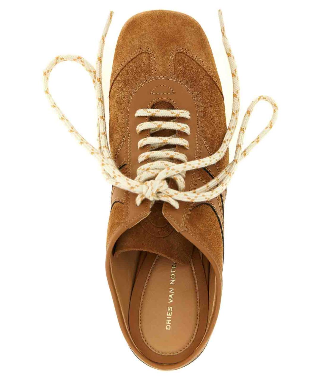 DRIES VAN NOTEN Коричневые замшевые мюли, фото 4