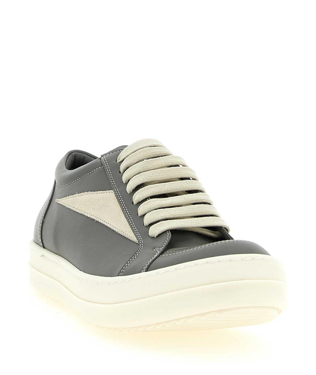 RICK OWENS Серые кожаные кроссовки, фото 2