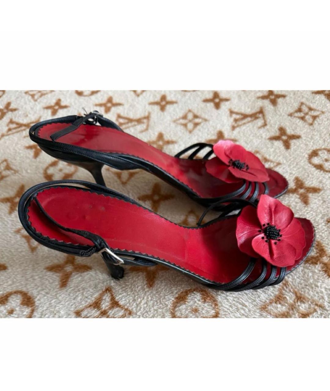 MOSCHINO Черные кожаные босоножки, фото 7