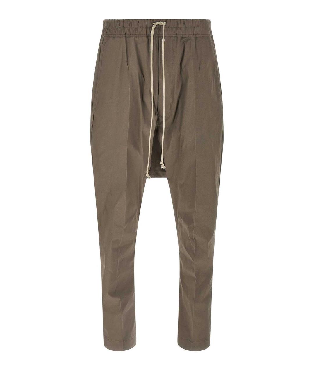 RICK OWENS Серые хлопковые повседневные брюки, фото 1