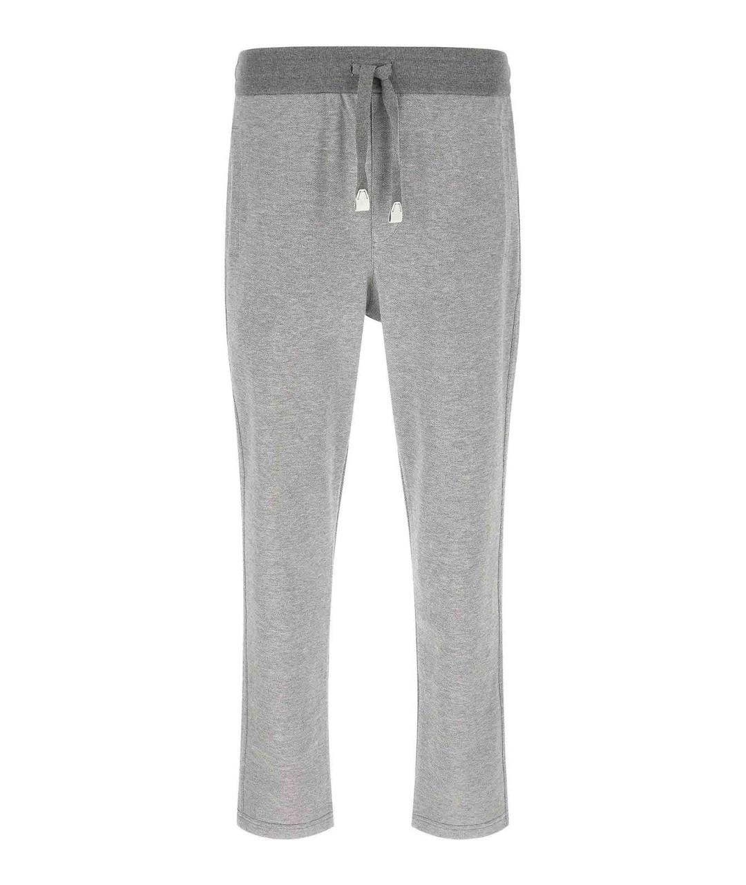 BRIONI Серые хлопковые повседневные брюки, фото 1