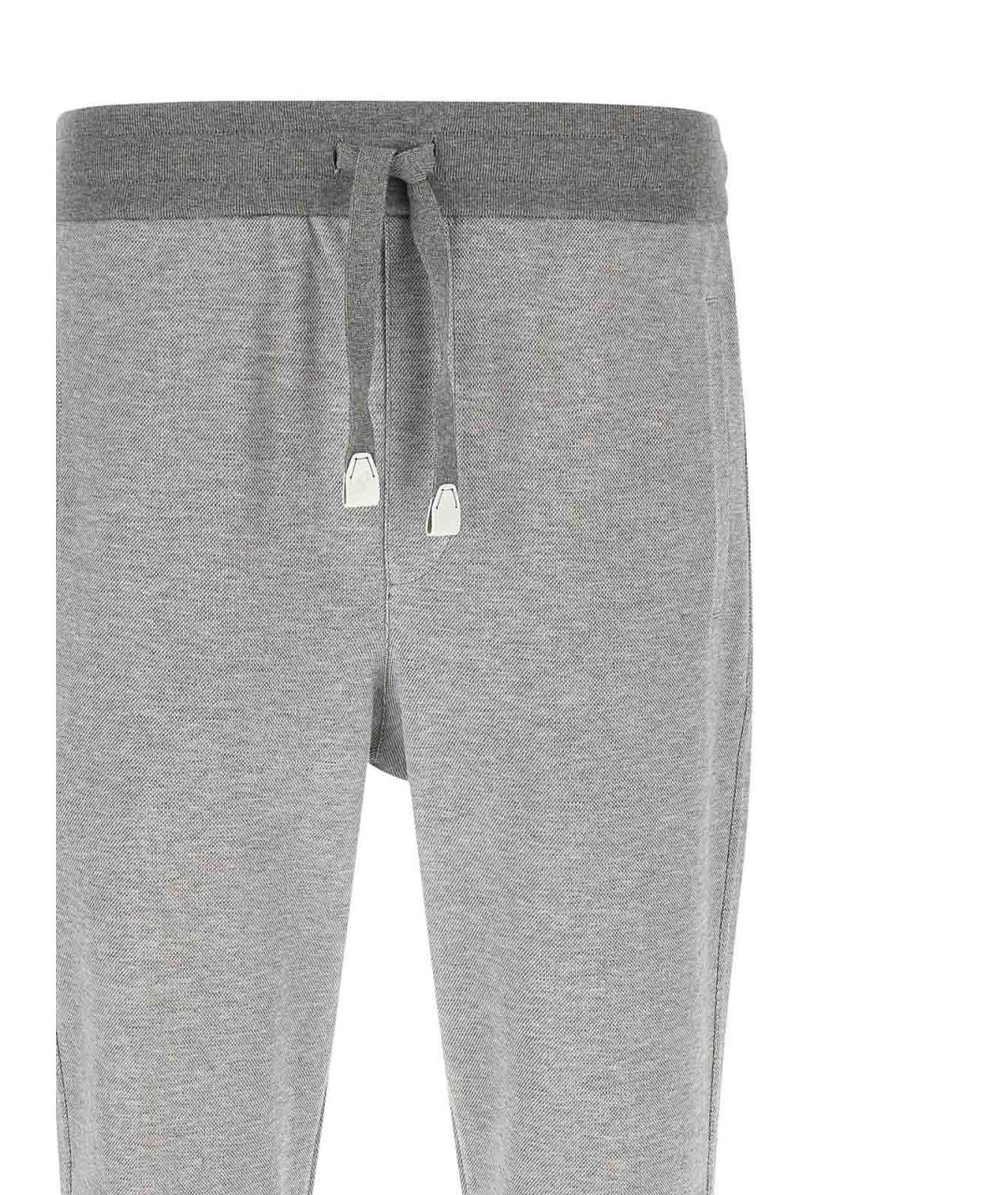 BRIONI Серые хлопковые повседневные брюки, фото 3