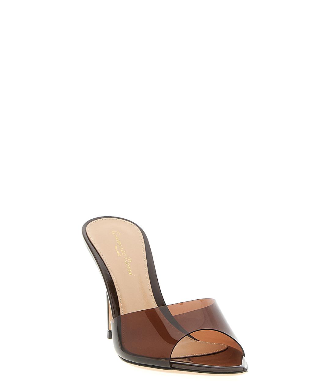 GIANVITO ROSSI Коричневые кожаные мюли, фото 2