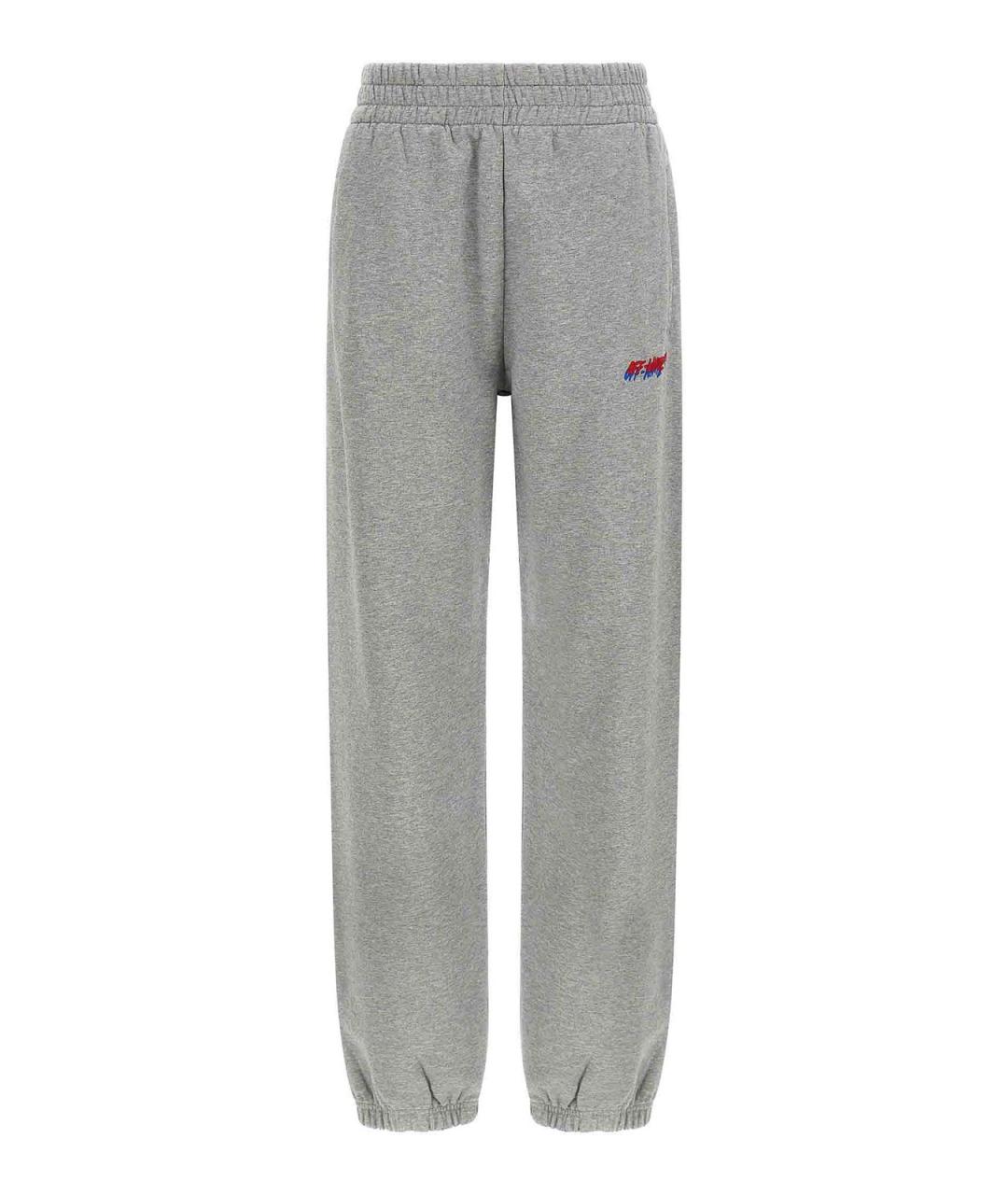 OFF-WHITE Серые хлопковые спортивные брюки и шорты, фото 1