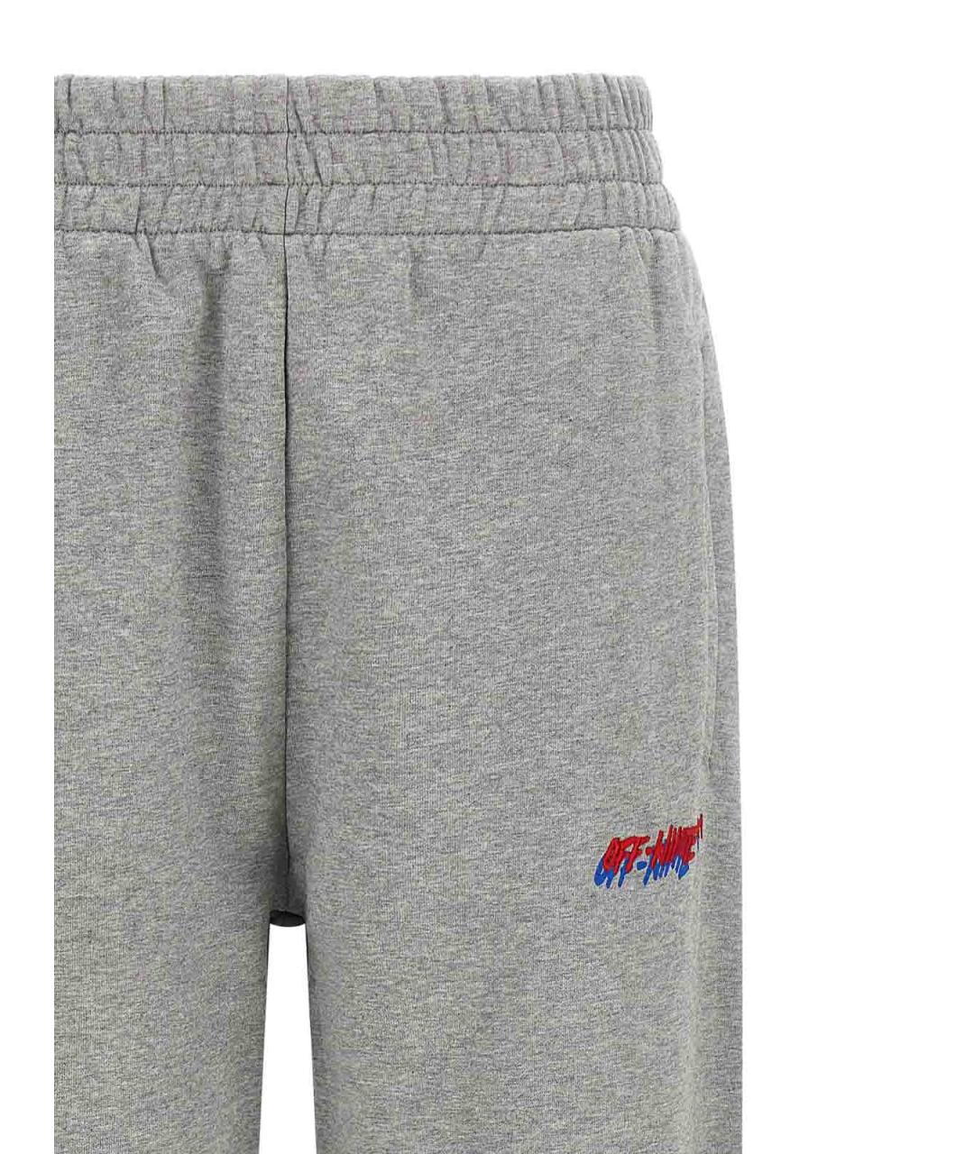 OFF-WHITE Серые хлопковые спортивные брюки и шорты, фото 3