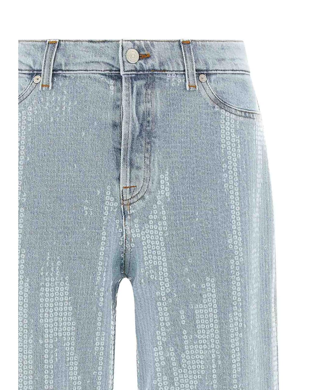 7 FOR ALL MANKIND Голубые хлопковые джинсы клеш, фото 3