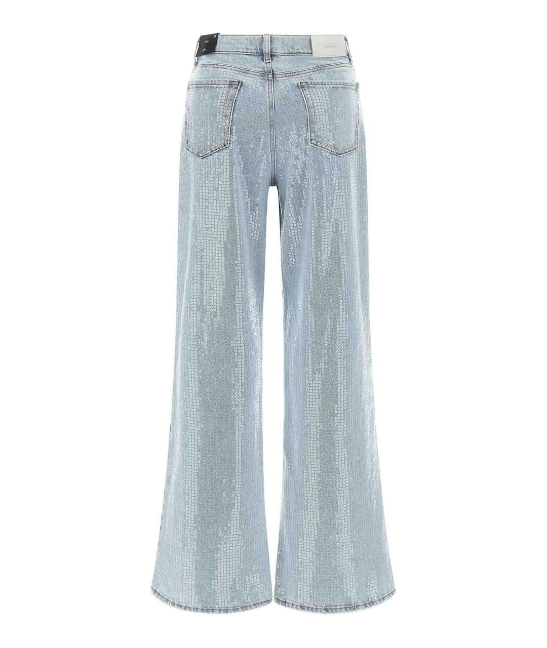 7 FOR ALL MANKIND Голубые хлопковые джинсы клеш, фото 2
