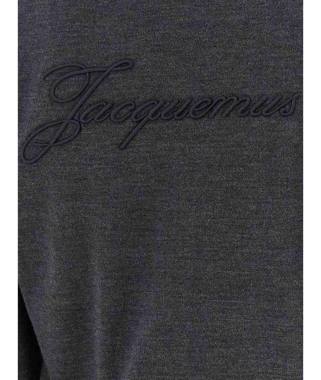 JACQUEMUS Серый шерстяной кардиган, фото 4