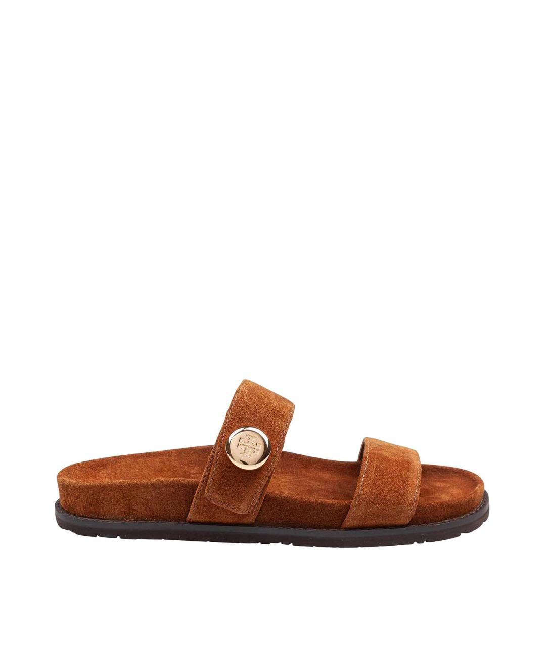 TORY BURCH Коричневые замшевые сандалии, фото 1