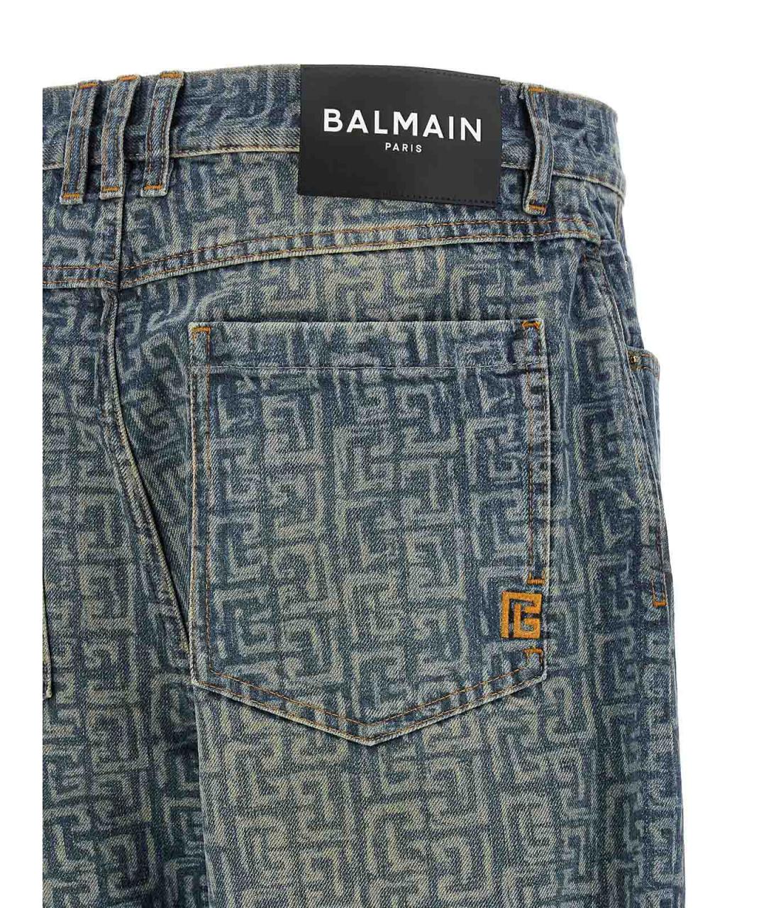 BALMAIN Синие хлопковые прямые джинсы, фото 4