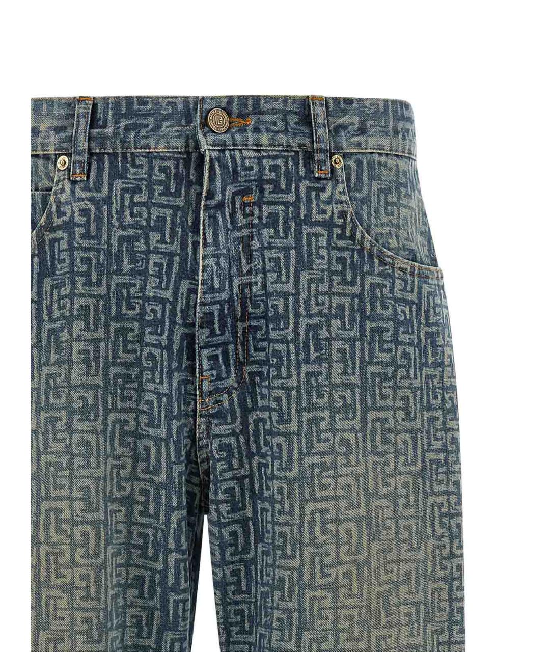 BALMAIN Синие хлопковые прямые джинсы, фото 3