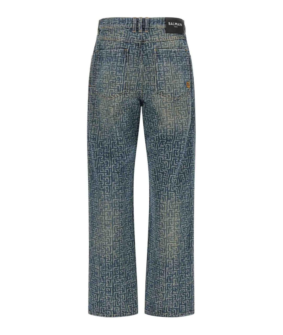 BALMAIN Синие хлопковые прямые джинсы, фото 2