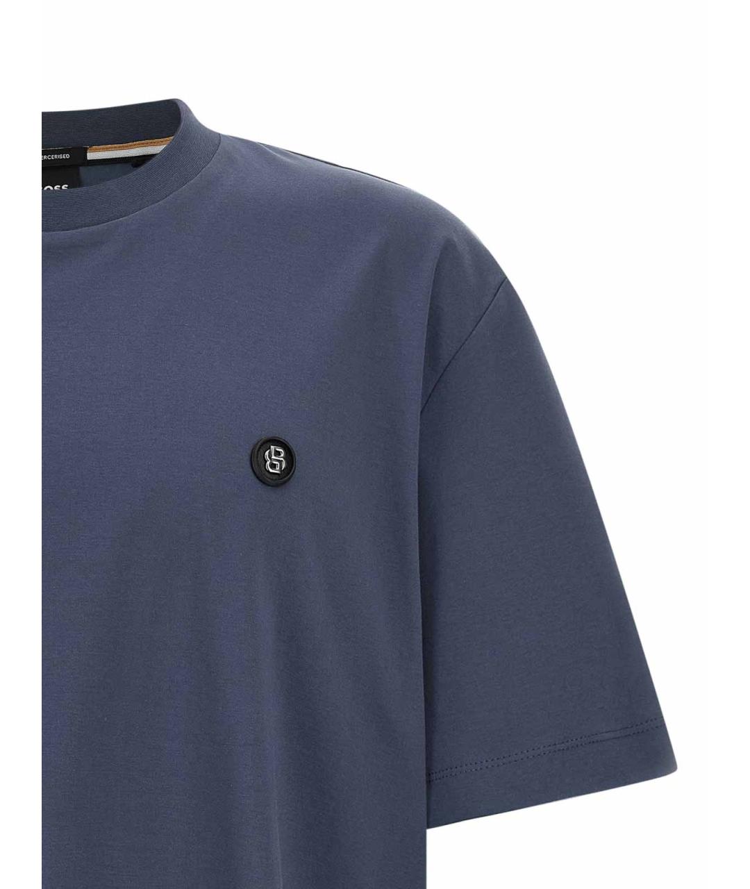 HUGO BOSS Синяя хлопковая футболка, фото 3