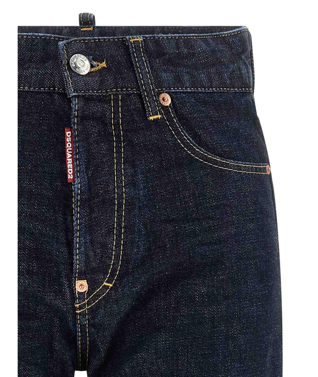 DSQUARED2 Синие хлопковые прямые джинсы, фото 3