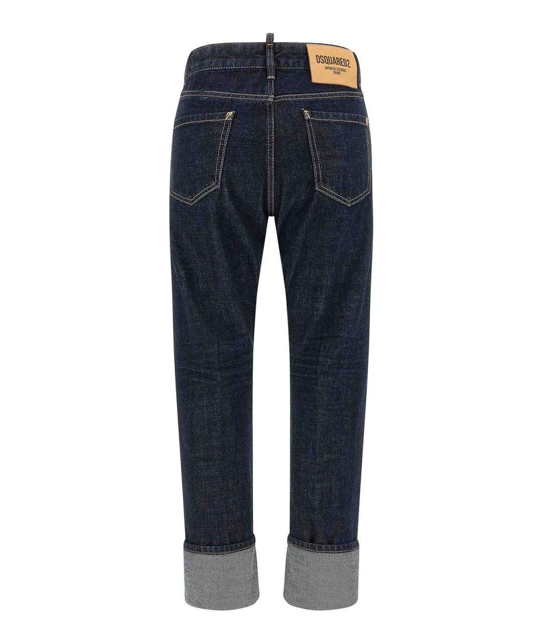 DSQUARED2 Синие хлопковые прямые джинсы, фото 2