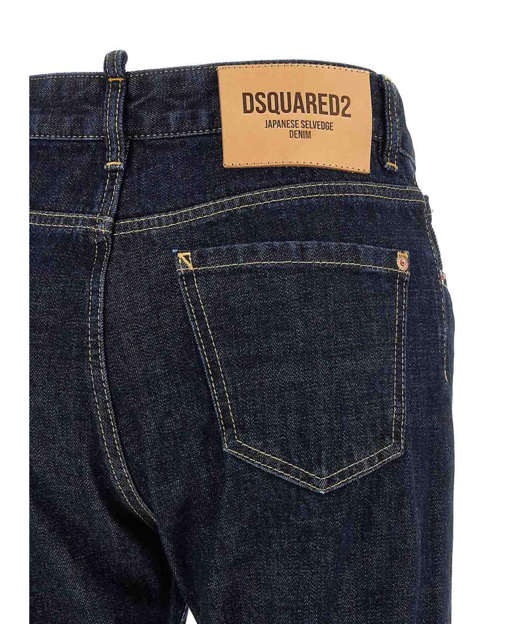 DSQUARED2 Синие хлопковые прямые джинсы, фото 4
