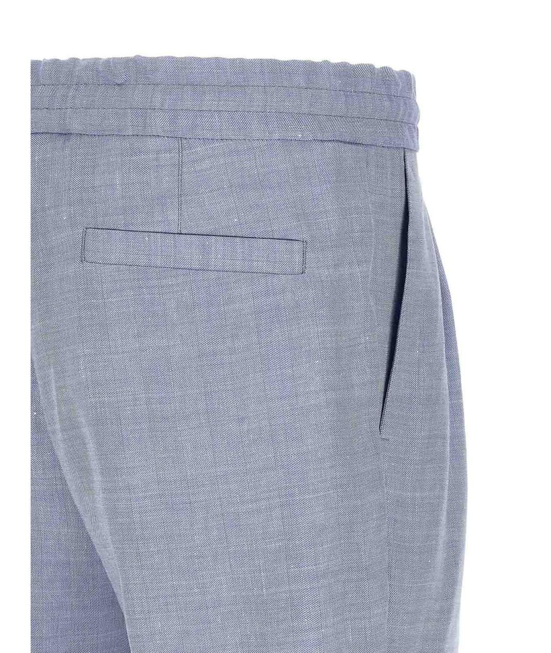 BRUNELLO CUCINELLI Голубые шерстяные шорты, фото 4