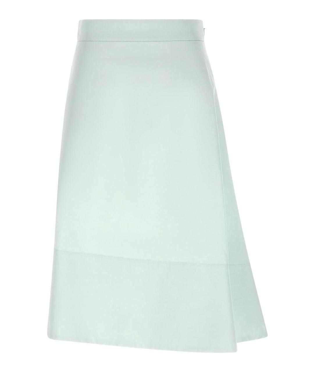 JIL SANDER Бирюзовая хлопковая юбка миди, фото 1