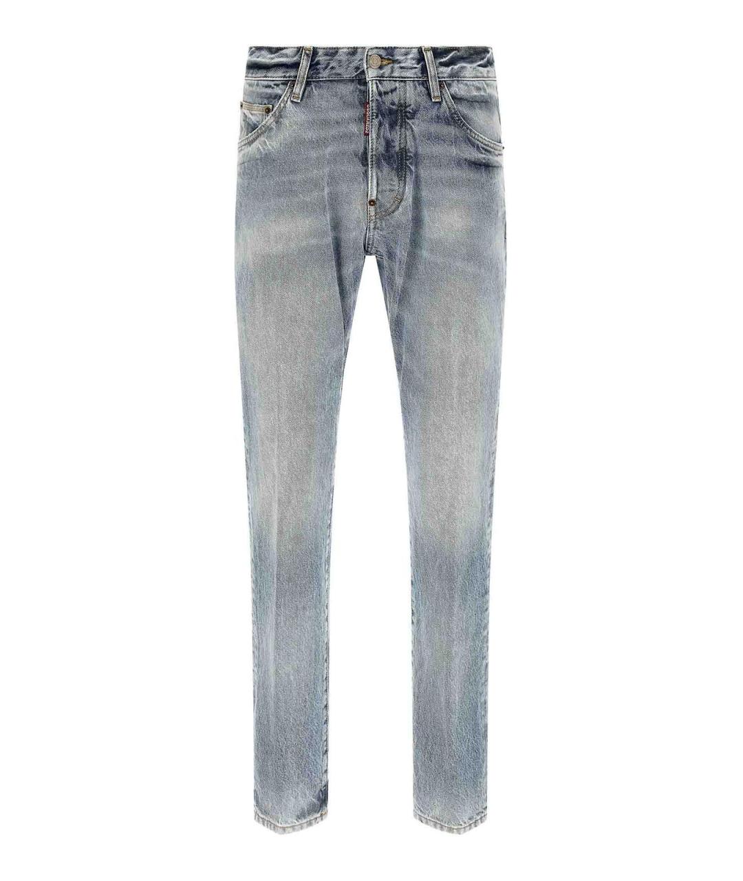 DSQUARED2 Голубые хлопковые джинсы скинни, фото 1