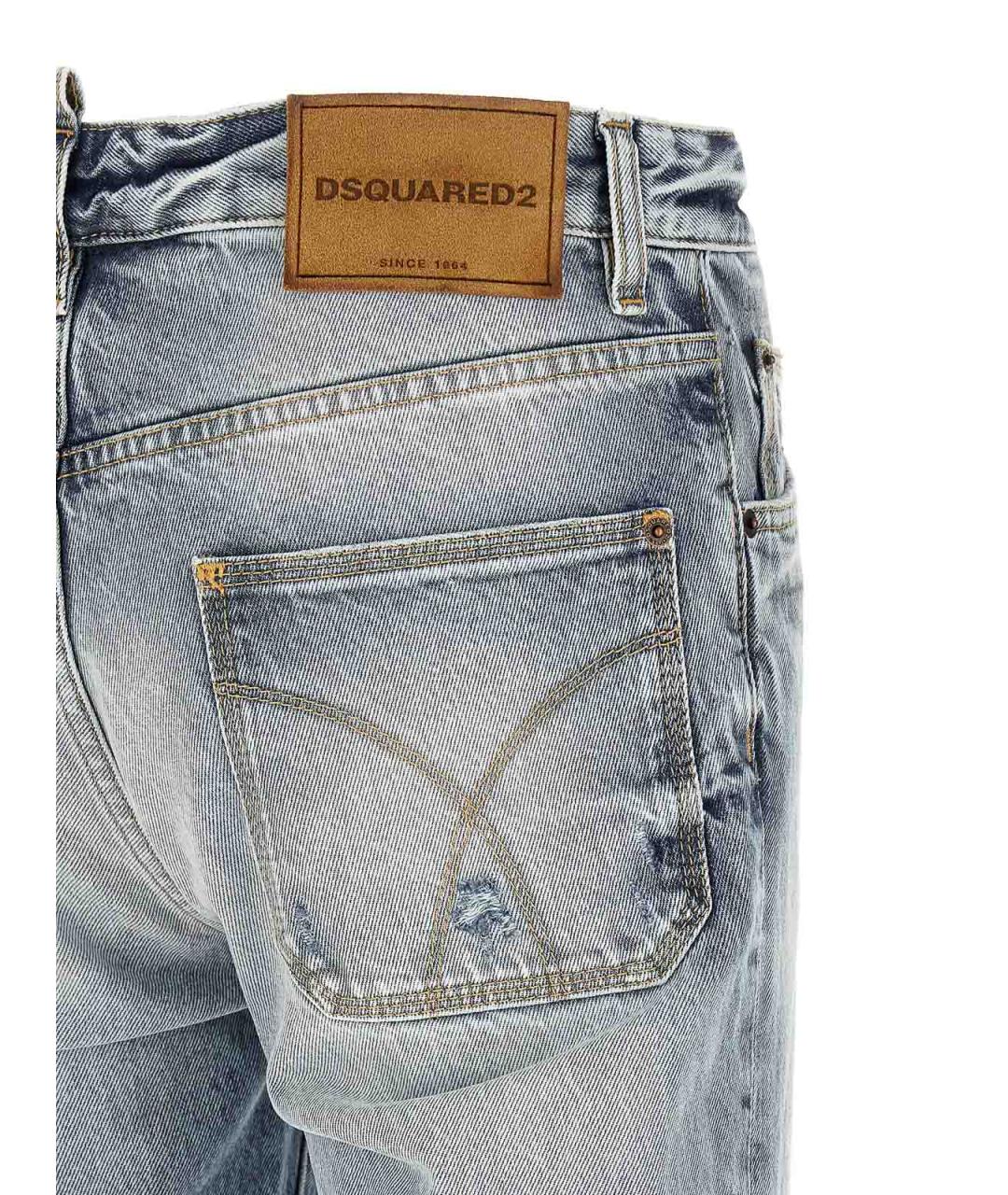 DSQUARED2 Голубые хлопковые джинсы скинни, фото 4