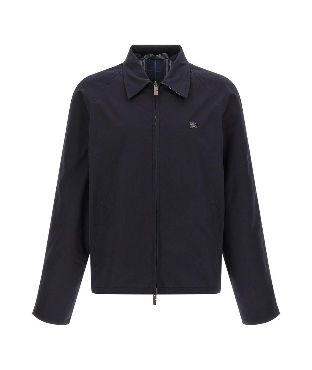 BURBERRY Темно-синяя хлопковая куртка, фото 2