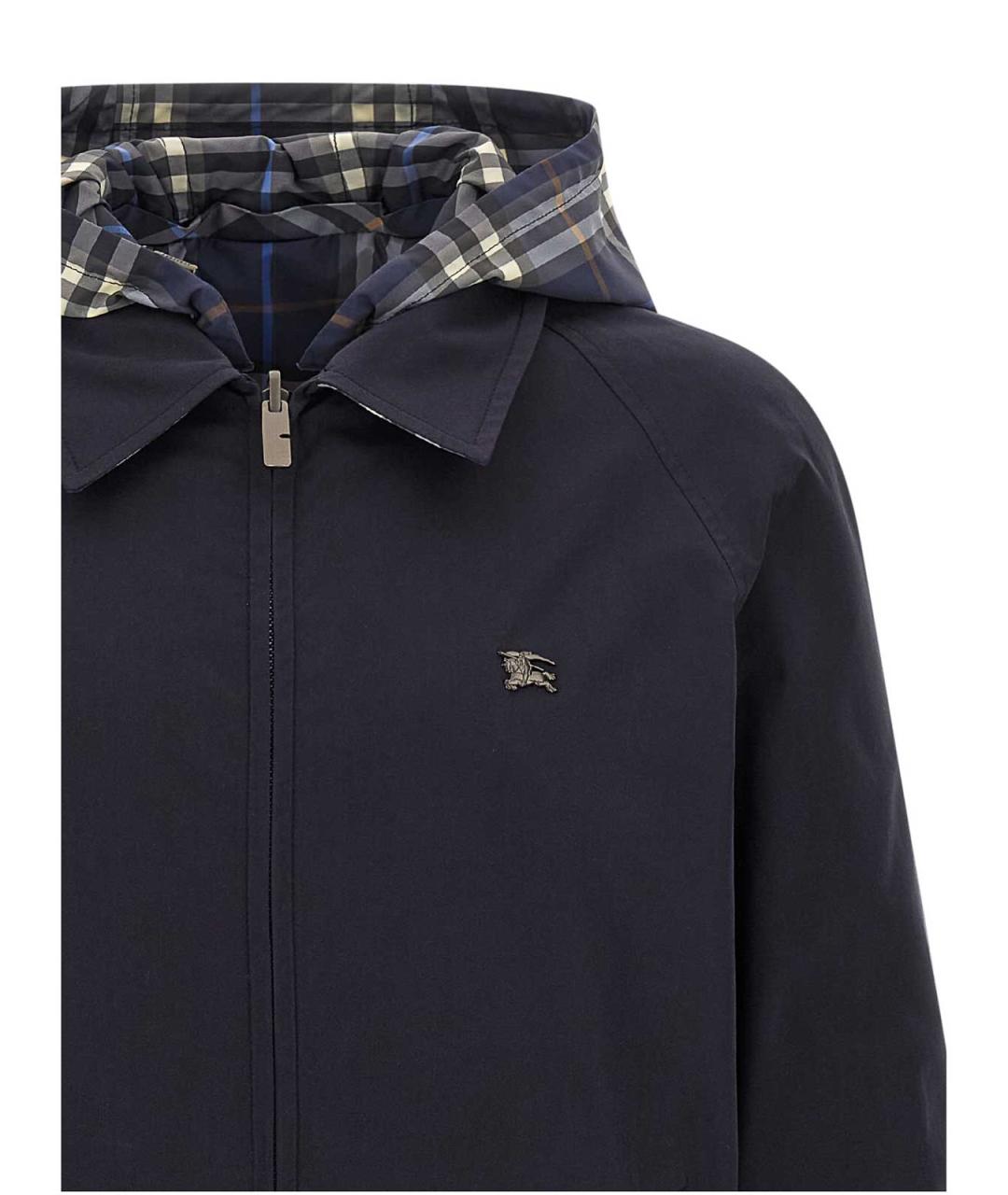 BURBERRY Темно-синяя хлопковая куртка, фото 5