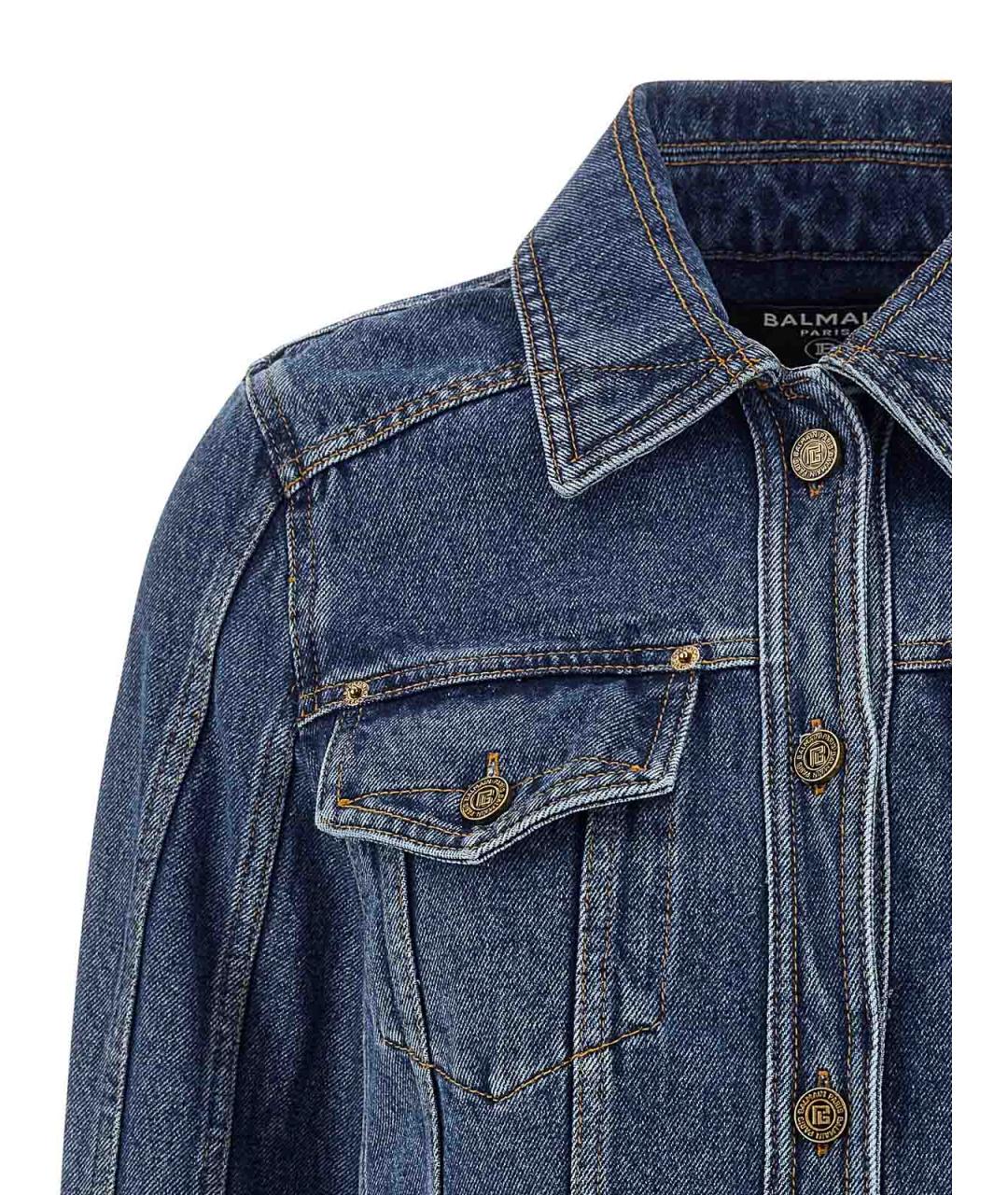 BALMAIN Синяя деним куртка, фото 3