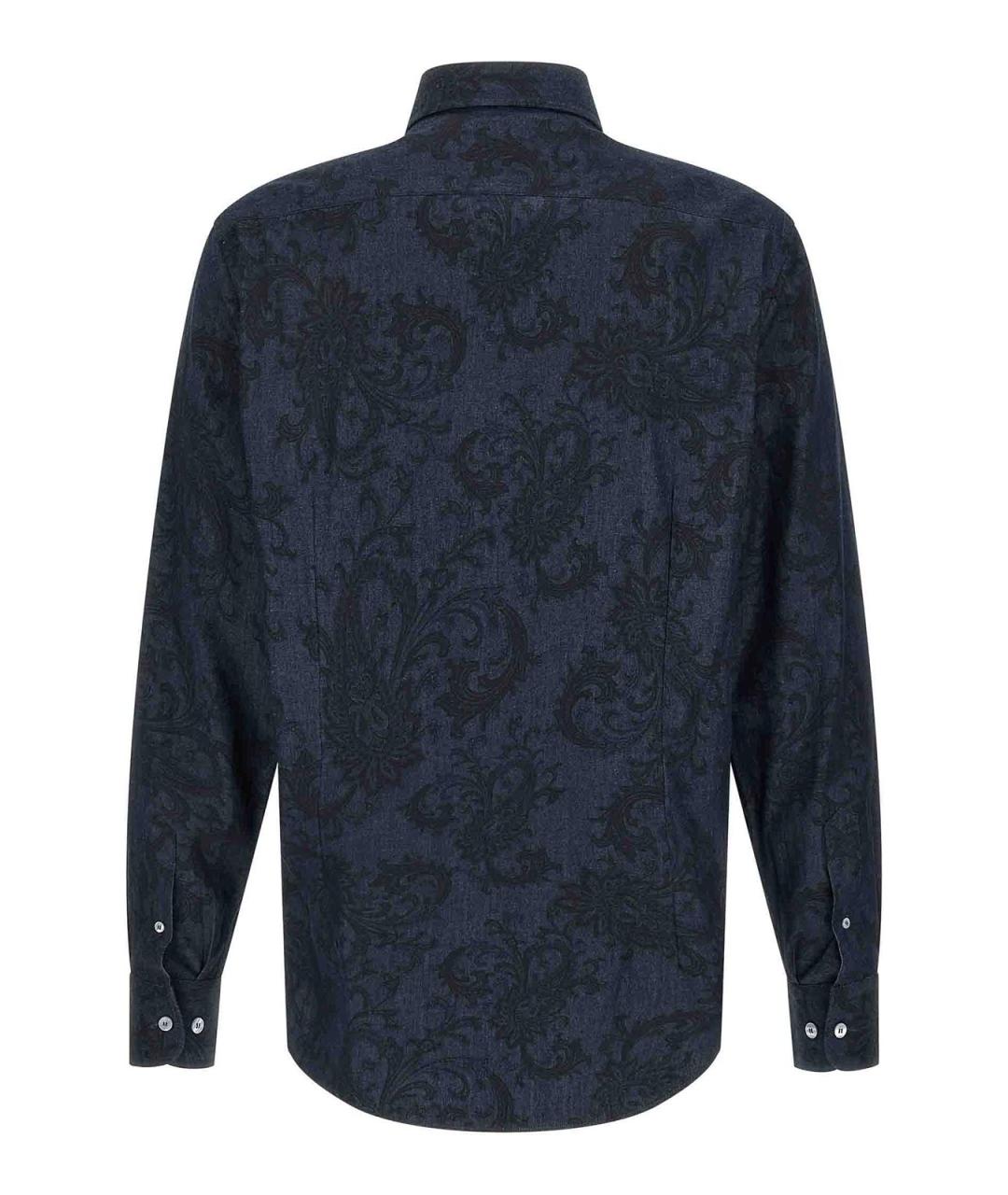 ETRO Синяя хлопковая кэжуал рубашка, фото 2